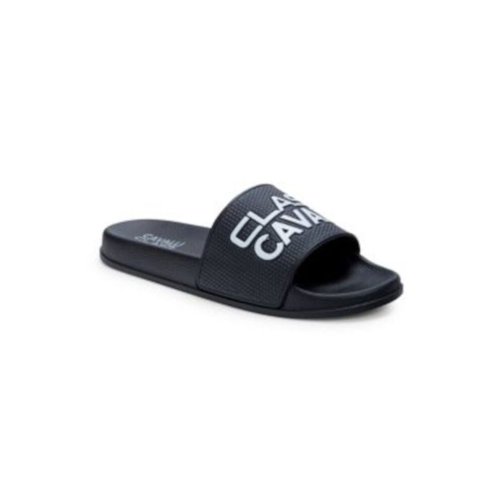 Cavalli Class Black Sandals with Cushioned Footbed